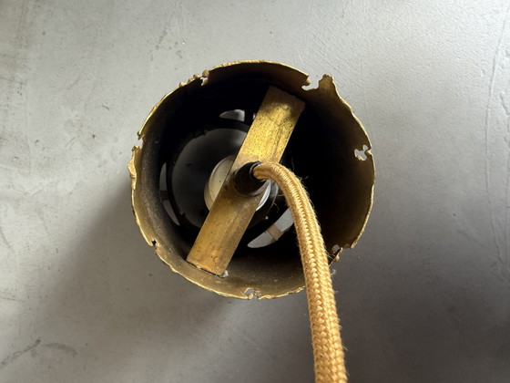 Image 1 of Brutalist Pendant Lamp By Danish Designer Svend Aage Holm Sørensen In Oxidized Brass From The 1960s