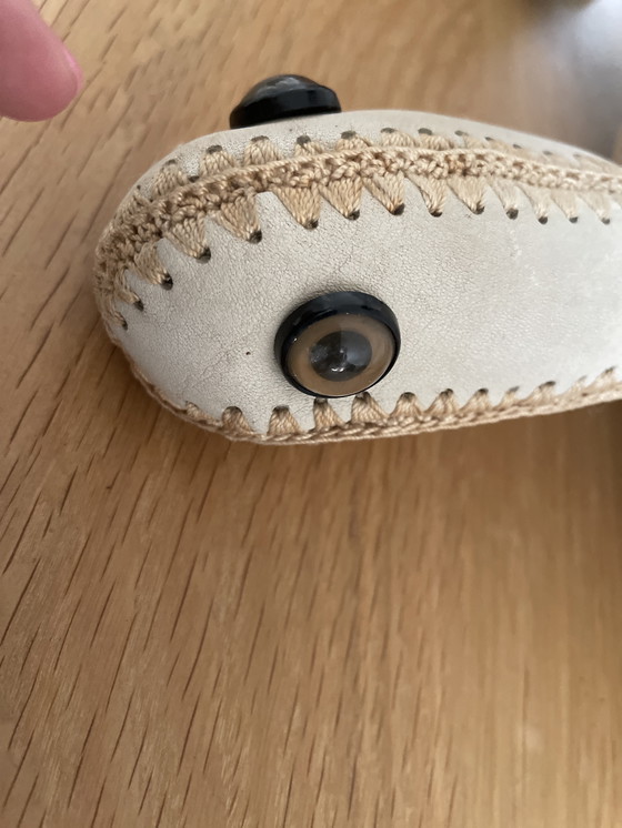 Image 1 of Vintage white leather tortoiseshell