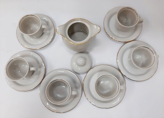 Image 1 of Service à expresso vintage en porcelaine blanche