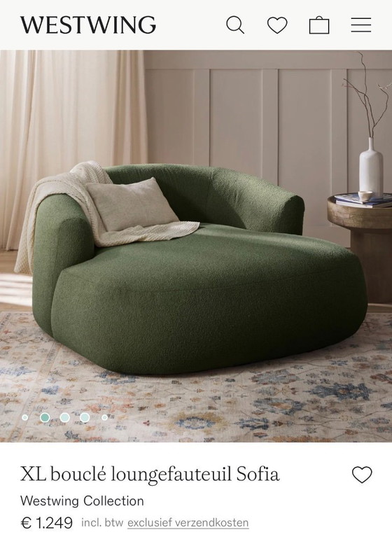 Image 1 of Divano/poltrona Westwing XL di colore verde