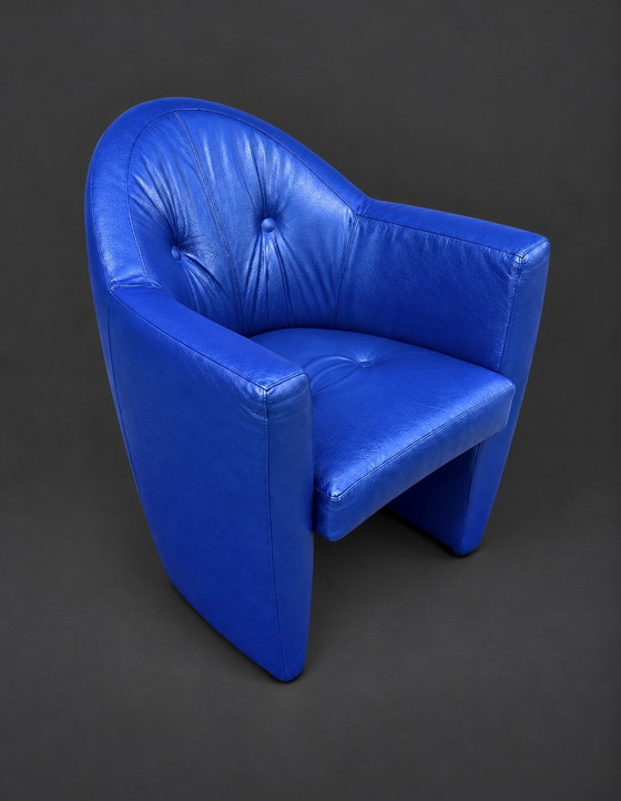 2x Leolux Carabita Fauteuils cuir bleu cobalt (photo 8 sur 8)