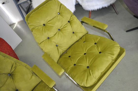 Divano e poltrone in tessuto, anni '60, set di 3 – Set da salotto, Metallo (photo 6 of 13)