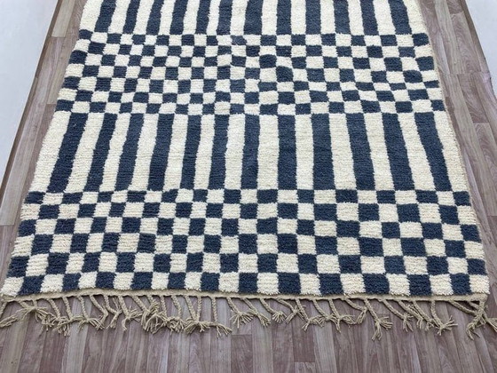 Image 1 of Handgemaakt Beni Ourain-tapijt van traditionele Atlas-wol, formaat 150/250 cm.