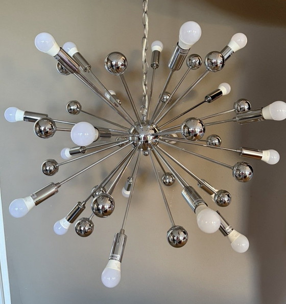 Lampadario Sputnik Vintage Space Age Anni Settanta – Metal, Chrome (photo 3 of 6)
