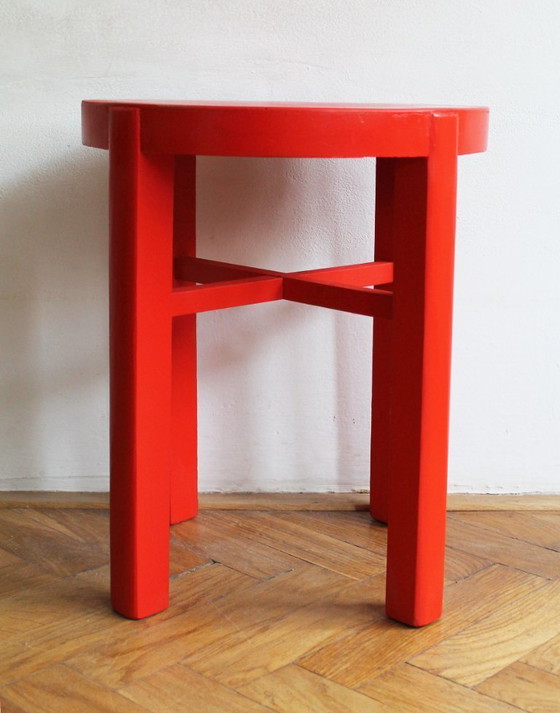 Image 1 of 1930's Modernist Red Stool