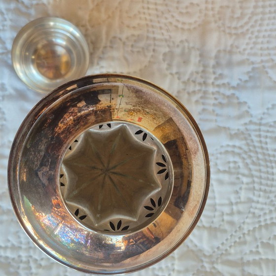 Ensemble de bar en métal argenté de style Art Déco – Seau à champagne et shaker – Accessoires de table (photo 16 of 19)