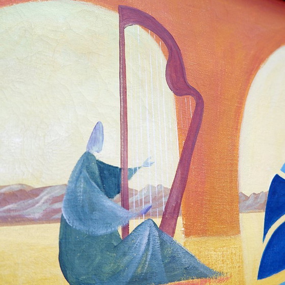 Image 1 of Walter Lewy 1905-1995 Scena surrealista - firmata e datata 1974.