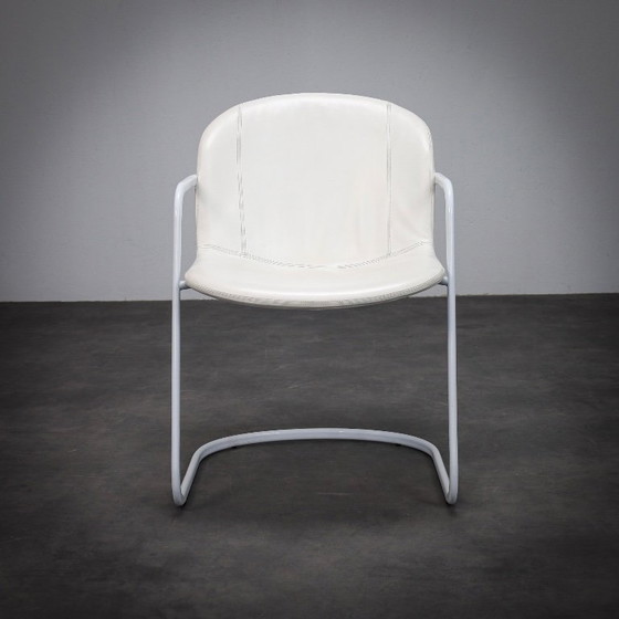 Image 1 of Set di 4 sedie da pranzo in pelle disegnate da Gastone Rinaldi per Thema, Italia, anni '70.