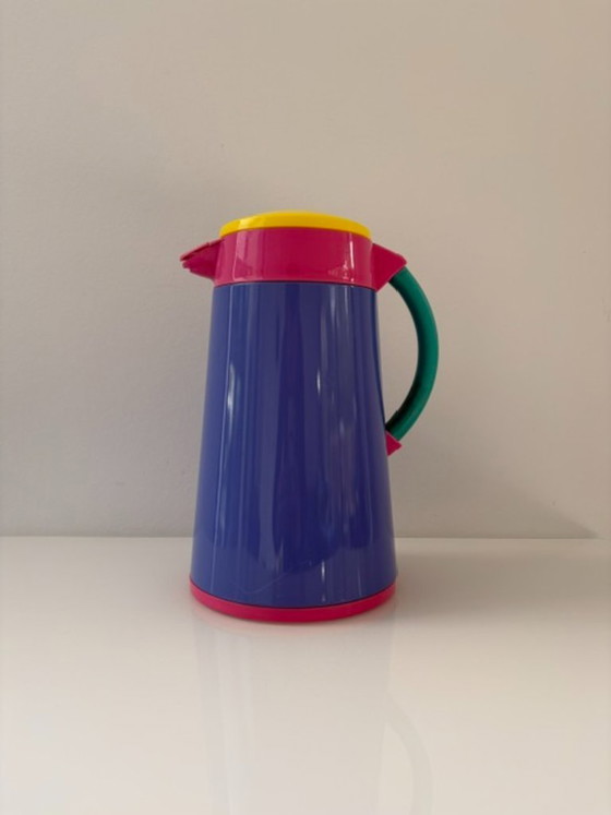 Vintage 80s colorful Memphis design thermos, Crockery, Plastic, Glass, Multi Color (photo 2 of 16)