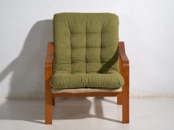 Olive green vintage armchair (c.1950) #80 – Canvas, Scandinavian (photo 27 of 40)