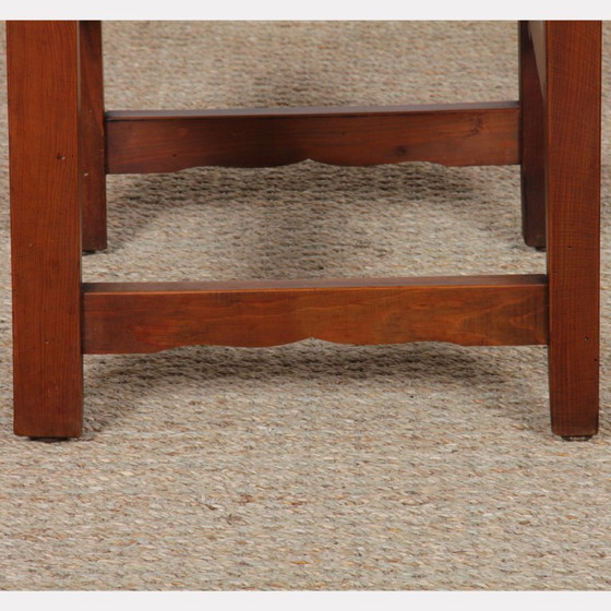 Image 1 of Set of 6 straw-seated wooden chairs, French work, 1950