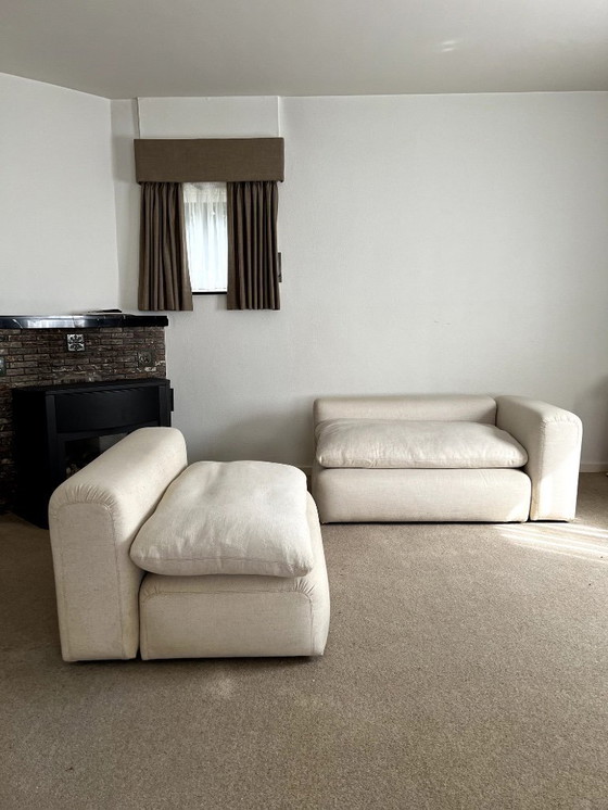 Image 1 of Vintage 1960s sofa - white fabric