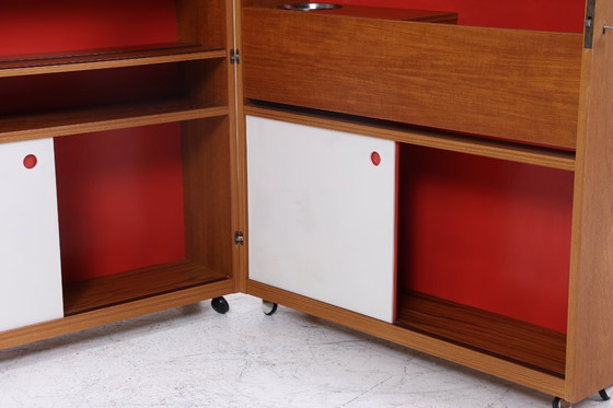Image 1 of Rare armoire de bar de Johannes Andersen | Mid Century Bar | 60s pliable Vintage Teck Rollbar bois #09-06