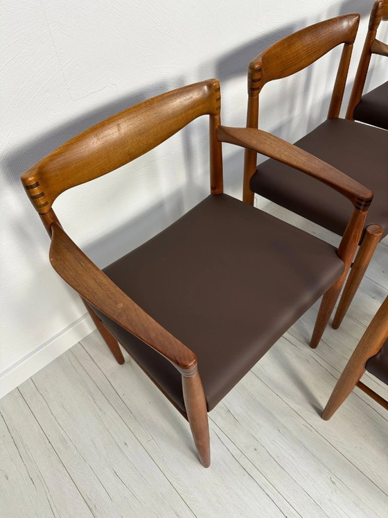Image 1 of Set di 6 sedie da pranzo vintage danesi in teak di H.W. Klein per Bramin, stile Mid-Century Modern, anni '60.