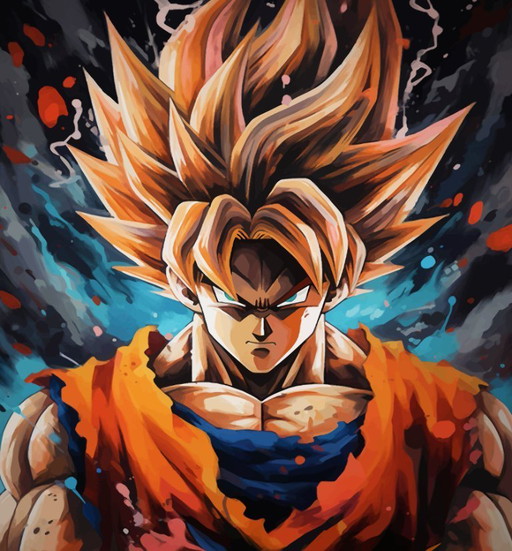 Alberto Ricardo - Dragon Ball 2 - Artist's Lithograph – lithos zeefdrukken, Canvas