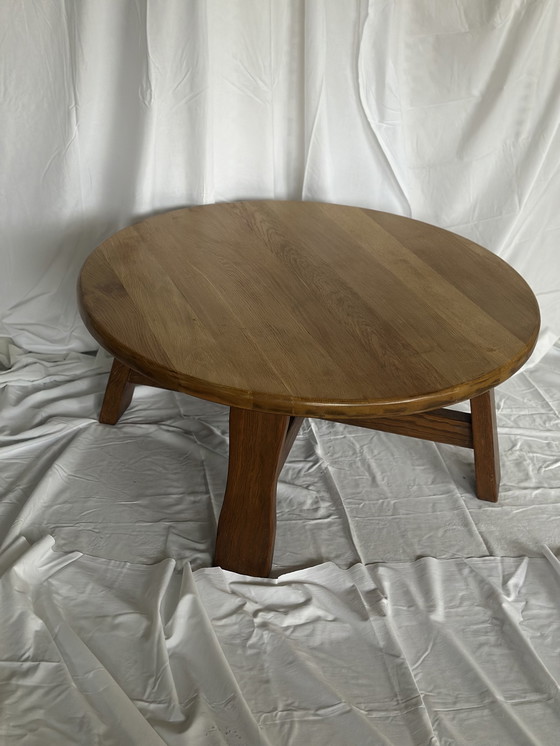 Image 1 of Oak coffee table, brutalist style, vintage