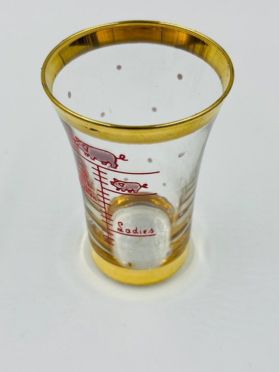 Set of 6 Vintage Pig Humor Graduated Shot Glasses – Glass & Decanter (photo 5 of 9)