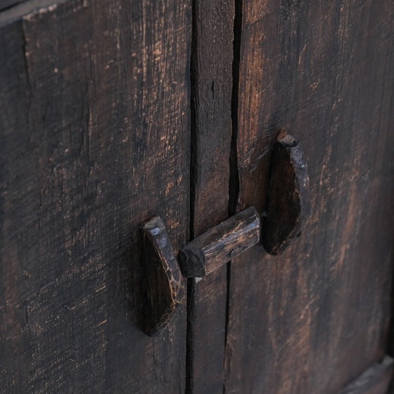 Image 1 of Antique Primitive Wooden Side Cabinet or Console