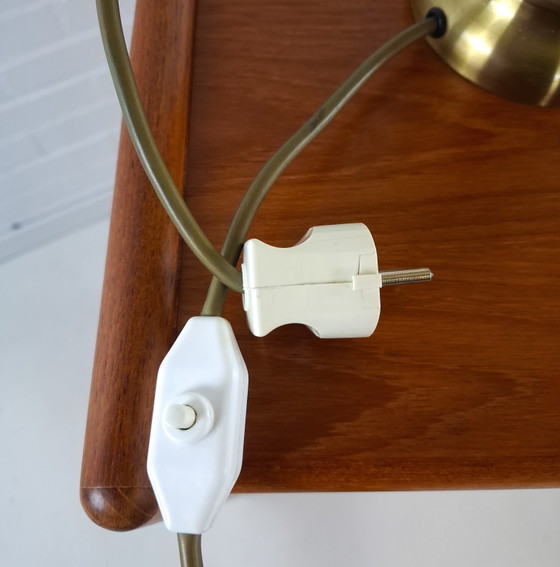 Image 1 of Vintage mushroom brass XL table lamp mid-century modern design 1970s