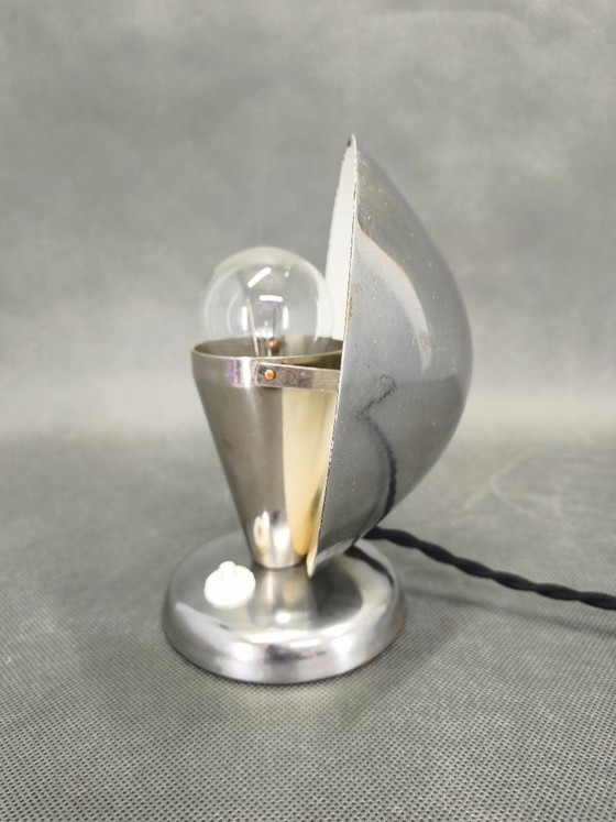 Image 1 of Bauhaus Chrome Table Lamp with Adjustable Shade, 1930s