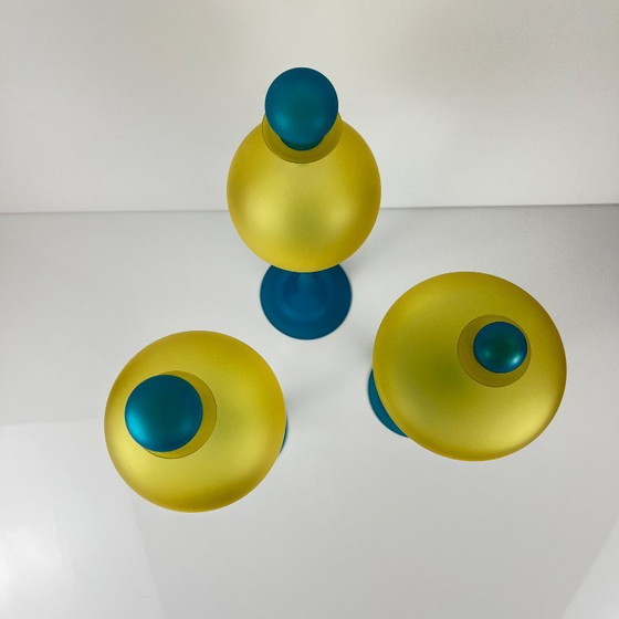 Image 1 of Set di 3 vasi scultorei in vetro di Murano di Cesare Toffolo, Italia, anni '90