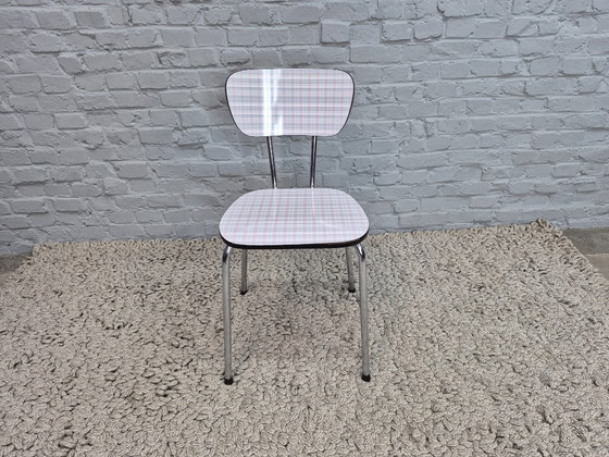 Set of 2 Vintage Design Kitchen Chairs by Brabantia, Checkered Formica, The Netherlands, 1960s (photo 6 of 12)