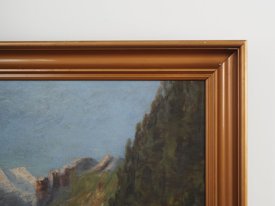 Image 1 of Peinture "La rivière dans les montagnes", design scandinave, années 1970