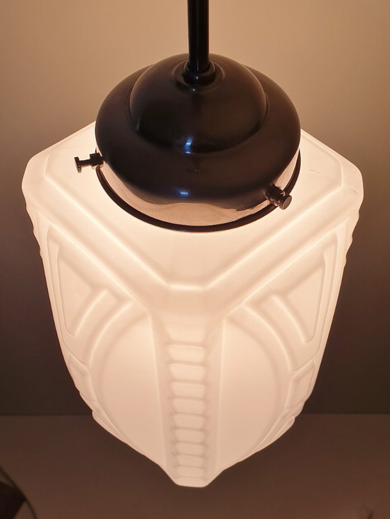 Image 1 of Art Deco hanglamp opaline glas 