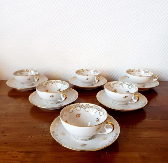 Image 1 of 6x Limoges porcelain gold cups
