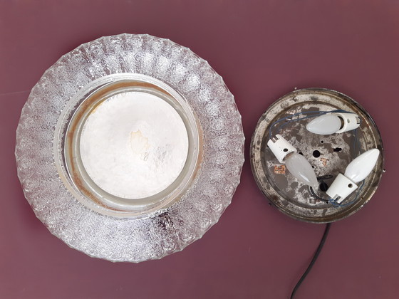 Image 1 of Prachtige grote glazen mcm spiegel wandlamp van Wila LeuchtenPrachtige grote glazen mcm spiegel wandlamp van Wila Leuchten