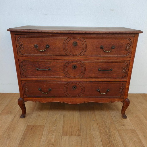 Commode en bois, meuble de salle de bain à trois tiroirs