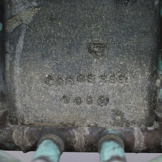 Image 1 of Panca scultorea in rame, zinco e vetro colorato di Cor de Ree, Paesi Bassi, 1999