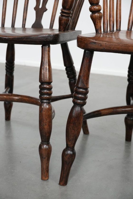 Image 1 of 4 x Antieke Engelse Windsor lowback stoel