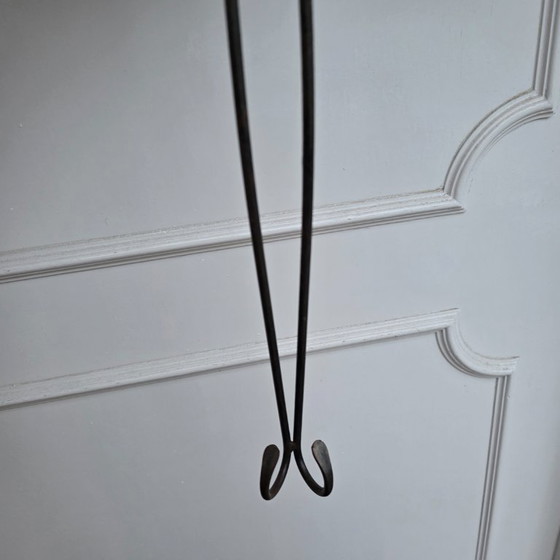 Image 1 of Vintage Smeedijzeren Wand Kandelaar met Glazen Loep