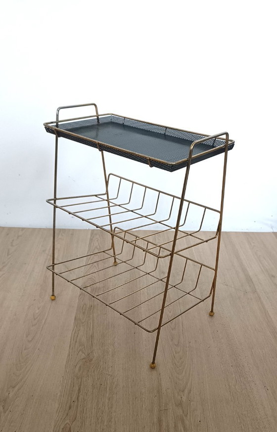 Image 1 of Table d'appoint Pilastro Fifties avec porte-revues