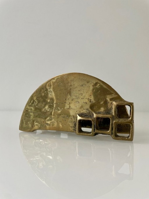 Brutalist messing servethouder van Heinz Goll jaren 60