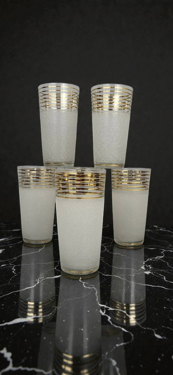 6 bicchieri da acqua / bicchieri da aranciata satinati – Bicchieri e caraffe, Cristallo, Vetro, Vintage (photo 2 of 6)