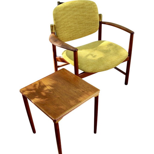 Vintage teakhouten bijzettafel van Toften voor Mobelfabrkken, Denemarken 1960