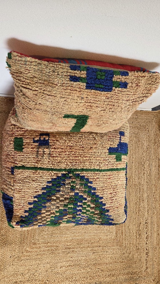 Image 1 of Moroccan pouf set handmade in Morocco