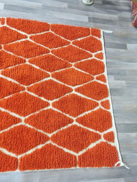 Magnificent Orange Geometric Pattern Rug 170/250cm – Rugs & carpets, Wool (photo 6 of 7)