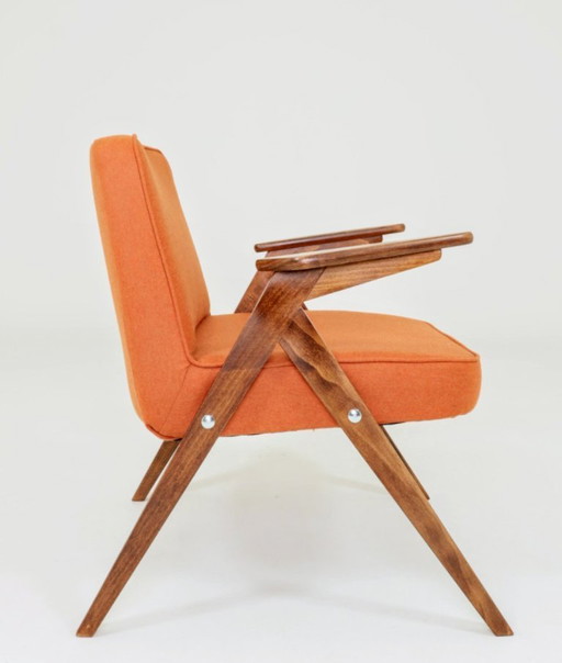 Vintage Sessel natürliche Wolle Papaya orange