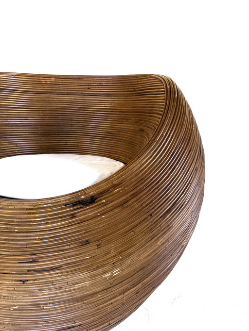 Poltrona vintage in vimini, Gabriella Crespi '80