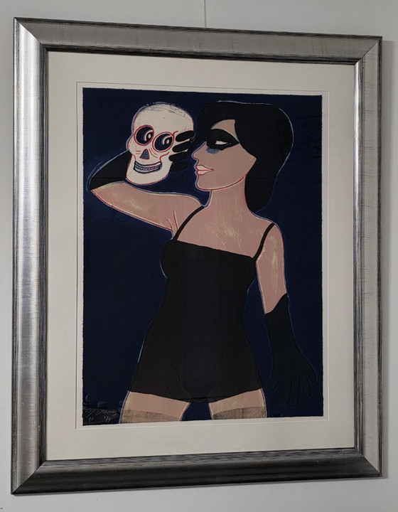 Image 1 of Corneille - Femme et crâne - Signé - 1979 - 23/90