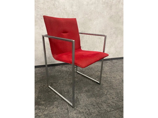 Arco Frame dining chairs – set of 4 – red upholstery