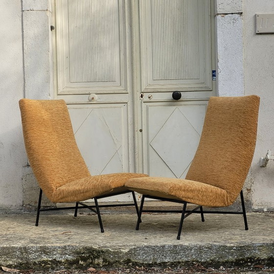 Image 1 of Een paar Geneviève Dangles fauteuils voor Burov