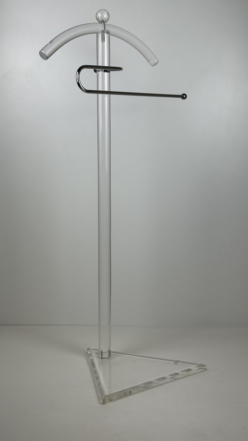 Vintage Plexiglas Acrylic Dressboy / Coat Rack Space Age Chrome
