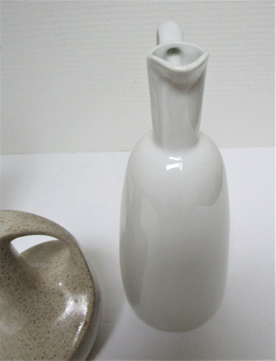 Image 1 of three soliflore vases stoneware ceramic vintage porcelain
