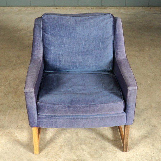 Image 1 of Vintage zithoek/zitgroep – blauw velours – JAB Anstoetz – jaren 70