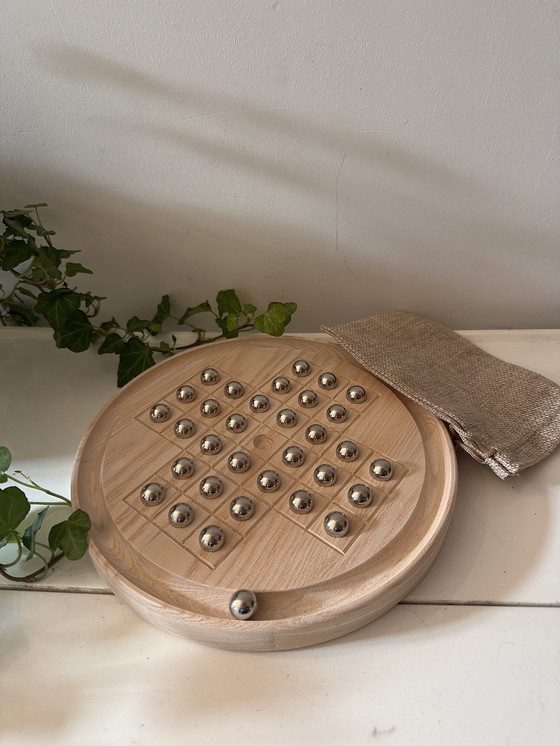 Image 1 of Wooden Solitaire Game