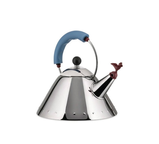 Image 1 of Hervidor Alessi 9093 de Michael Graves + 4 tazas: un clásico del diseño posmoderno.